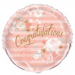 18" Gold / Pink Congrats Foil Balloon