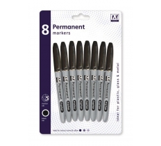 Permanent Markers 8 Pack ( Black )