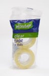 Ultratape 19mm X 33M Easytear Clear Tape Twin Pack