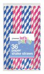 36 Pack Striped Shake Paper Straws