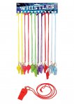 Neon Whistle On String x 12 Pack ( 24p Each )