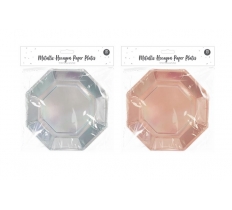 Metallic Octagon Paper Plates 10 Pack