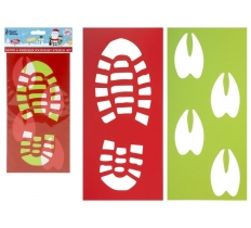 30cm X 15cm Santa & Reindeer Footprint Stencils