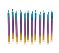 Rainbow Ombre Tall Candles ( 12 )