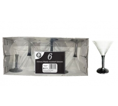 Deluxe Plastic Cocktail Glasses 6 Pack