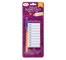 Iron On Name Tags 50 Pack