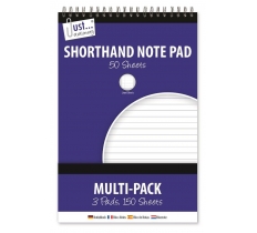 3x100 Page Shorthand& Notebooks 50gsm