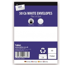 Tallon 50 C6 White Peal & Seal Envelopes 80Gsm