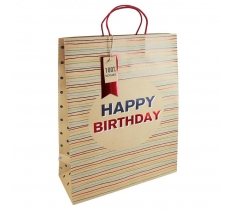 Kraft Birthday Stripe Extra Large Bag