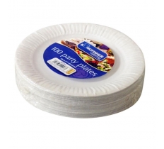 7" ( 18cm ) White Paper Disposable Plates 100 Pack