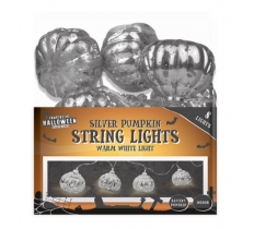 Silver Pumpkin String Lights 1.5m - Warm White
