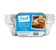 Medium Foil Containers & Lids 8 Pack