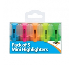 Tiger Pack Of 5 Mini Highlighters