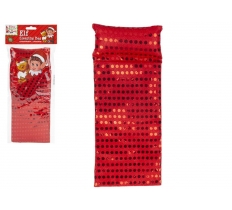 Red Sequin Elf Sleeping Bag With Pillow 12cm X 30cm