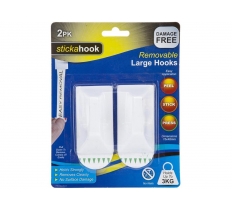 Removable Large White Hooks 3KG Capacity 2 Pack