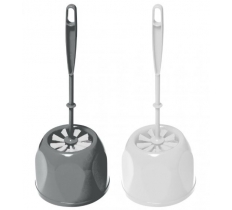 Toilet Brush & Holder ( White/Grey )