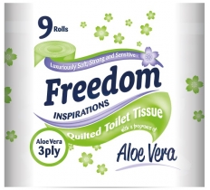 Freedom 3Ply Toilet Roll Aloe Vera ( 9 Pack X 5 )