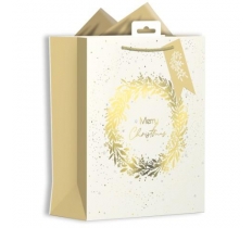 GOLD & CREAM WREATH MEDIUM BAG