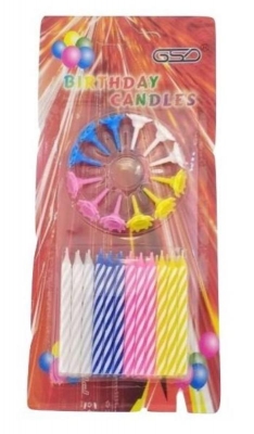 Gsd 24 Pack Birthday Candles & 12 Holders