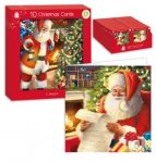 Square Traditional Santa Cards Pack Of 10