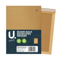 Board Back Envelopes Medium, 162x229mm, 6pk