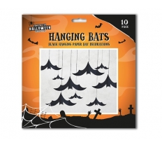 Halloween Hanging Bat Paper Decorations 10 Pack