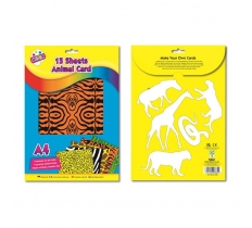 15 Sheets A4 Animal Print Card