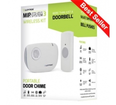 Mip3 Dingdong Battery Operated Portable Door Chime Kit White