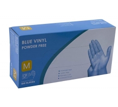 100 Vinyl Gloves Large Blue Powder Free