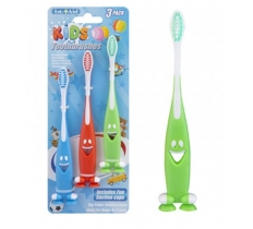 Kids Toothbrush With Suction Base 3 Pack