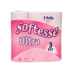 Softesse Ultra 3Ply Toilet Roll Pink ( 9 Pack X 5 )