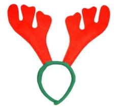 Felt Antler Headband Red & Green