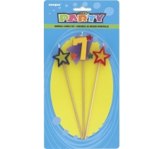 NUMBER 7 STAR CANDLES SET