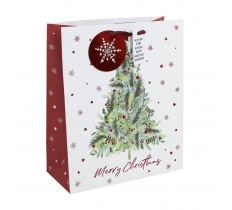 Christmas Xmas Tree White Kraft Large Bag ( 265mm x 330mm x 140m