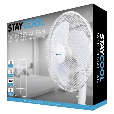 Lloytron Stay Cool 16" (40cm) 50w Pedestal Fan