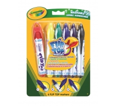 Crayola 6 Flip Top Markers ( 58-8332 )