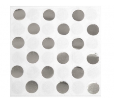 Silver Foil Dot Paper Napkins 16 Pack