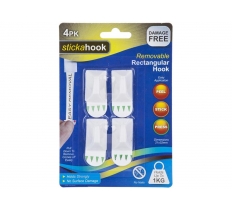 Pack Of 4 Removable Small Rec. Hooks 1Kg Capacity On Blister