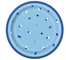 8 Glitz Blue/Silver Dot 7" Plate