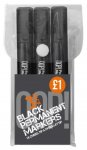 3 Pack Black Permanent Markers