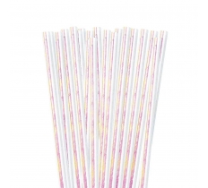 Iridescent Paper Straws 24 Pack