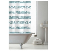 Marble Wave Design Shower Curtains With Rings