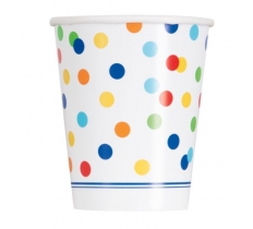 8 Rinbow Polka Dot 9oz Cup