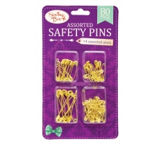 Safety Pins Gold 80 Pack