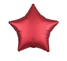 Amscan Silk Lustre Dark Red Star Standard Foil Balloons
