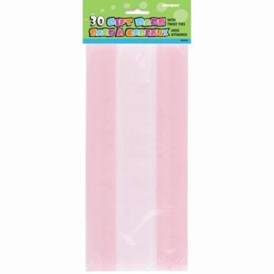 Pastel Pink Cellophane Bags 30 Pack