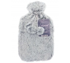 Tipped Fur Hot Water Bottle Grey