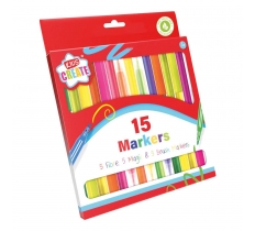 Kids Create Activity 15 Col Pens ( Fibre Magic Brush )