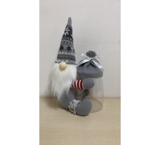 10" GONK GREY NORDIC CHRISTMAS CANDY JAR