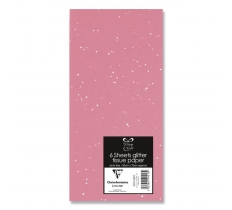 6 Glitter Tissue Baby Pink
